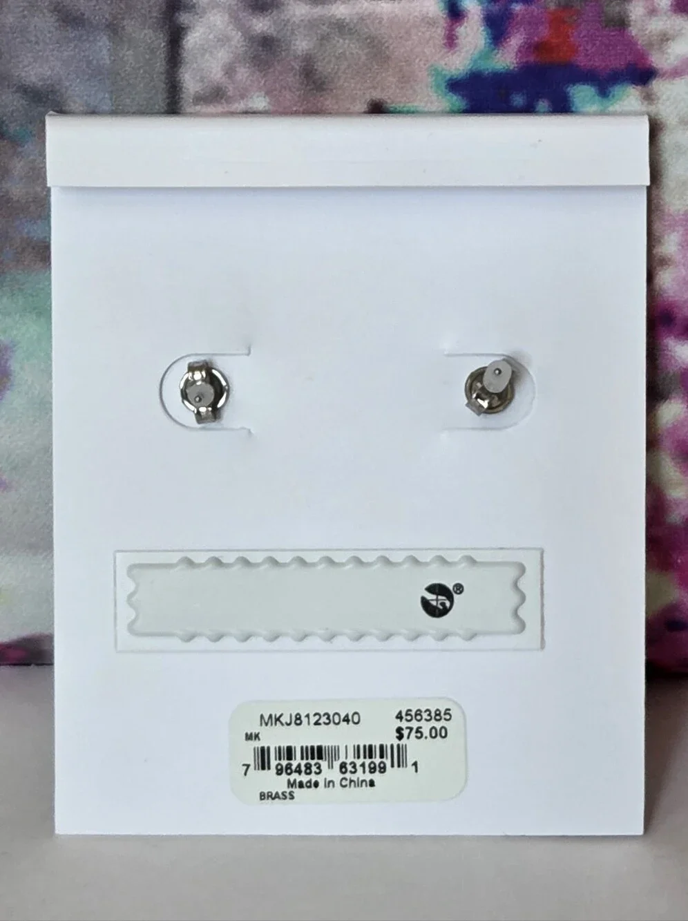 Michael Kors Silver MK Logo Stud Earrings NWT